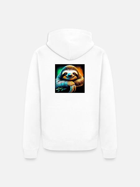 Faultier - Unisex Premium Bio Zip Hoodie - Weiß
