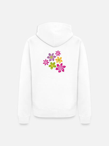 Bunte Blütenpracht - Unisex Premium Bio Zip Hoodie - Weiß