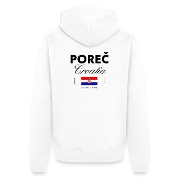 Poreč Kroatien Koordinaten Reise Souvenir - Unisex Premium Bio Zip Hoodie - Weiß - Hinten - Thijin (182cm)