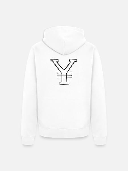 Yenzeichen handgezeichnet - Unisex Premium Bio Zip Hoodie - Weiß