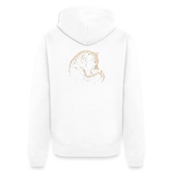 Bär und Schmetterling Skizzenlinie - Unisex Premium Bio Zip Hoodie - Weiß - Hinten - Thijin (182cm)