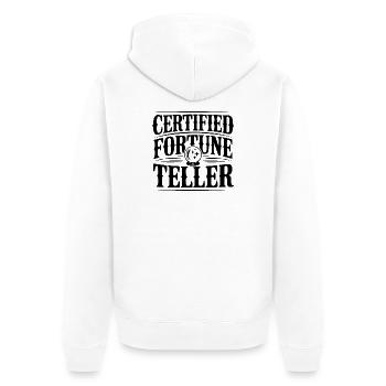 Zertifizierte Wahrsagerin - Unisex Premium Bio Zip Hoodie - Weiß - Hinten - Thijin (182cm)