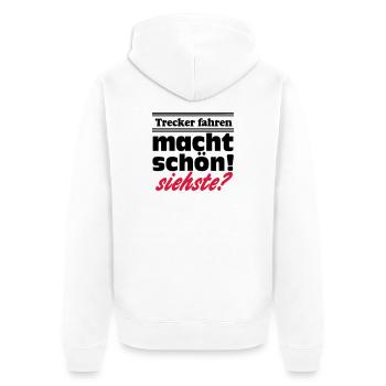Traktor , Trecker , Trecker fahren (25) - Unisex Premium Bio Zip Hoodie - Weiß - Hinten - Thijin (182cm)