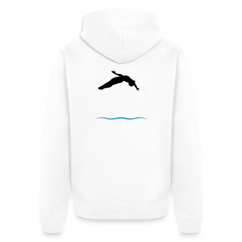 Turret jumpers - Unisex Premium Organic Zip Hoodie - white - Back - Thijin (182cm)