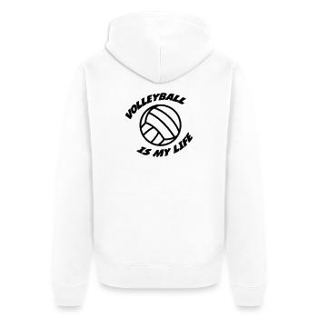 Volleyball - Unisex Premium Organic Zip Hoodie - white - Back - Thijin (182cm)