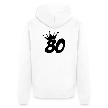 80 / geburtstag / Sport / birthday / achtzig - Unisex Premium Bio Zip Hoodie - Weiß - Hinten - Thijin (182cm)