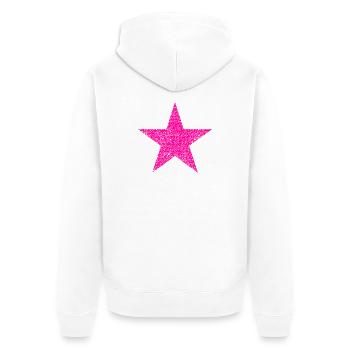 Pink Stern mit Textur - Unisex Premium Bio Zip Hoodie - Weiß - Hinten - Thijin (182cm)