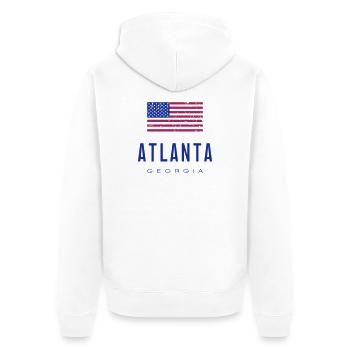 Atlanta /// Géorgie - Veste à capuche bio Premium Unisexe - blanc - Dos - Thijin (182cm)