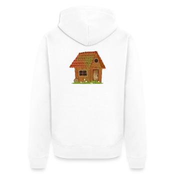 petite petite cabane de vent - Veste à capuche bio Premium Unisexe - blanc - Dos - Thijin (182cm)