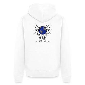 Sauvez la Terre – Plantez l’avenir - Veste à capuche bio Premium Unisexe - blanc - Dos - Thijin (182cm)
