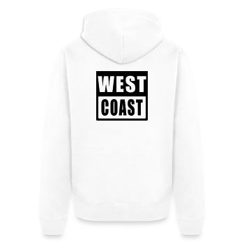 West Coast Design Hip Hop - Unisex Premium Bio Zip Hoodie - Weiß - Hinten - Thijin (182cm)