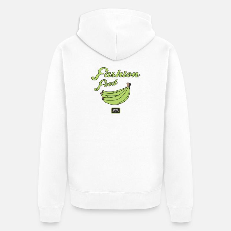 Mode Essen Bananen - Unisex Premium Bio Zip Hoodie - Weiß