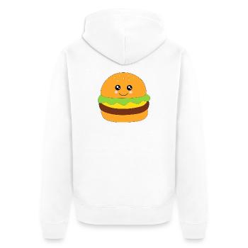 Kawaii, Burger, fast food - Unisex Premium Bio Zip Hoodie - Weiß - Hinten - Thijin (182cm)