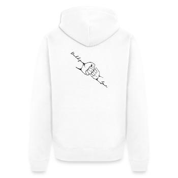 Papa Kind Faust Bump Niedliche Neugeborenen-Geschenke - Unisex Premium Bio Zip Hoodie - Weiß - Hinten - Thijin (182cm)