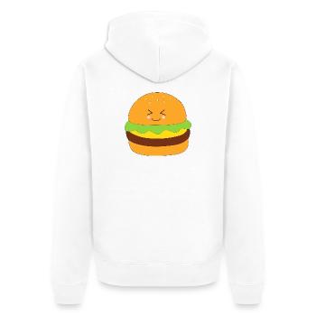 Burger, fast food, essen, kochen - Unisex Premium Bio Zip Hoodie - Weiß - Hinten - Thijin (182cm)