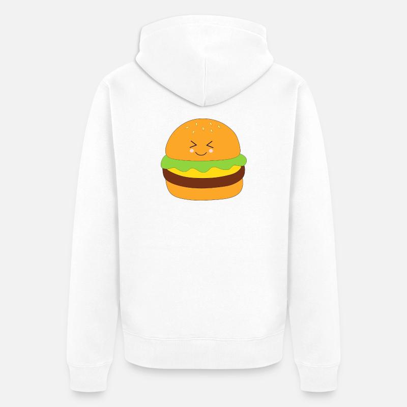 Burgers, restauration rapide, manger, cuisiner - Veste à capuche bio Premium Unisexe - blanc