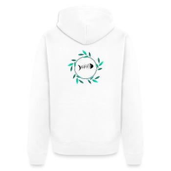 SARDINE. FISH. APRIL FOOL. EASTER. SEA - Unisex Premium Organic Zip Hoodie - white - Back - Thijin (182cm)