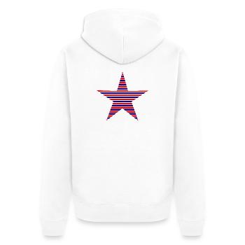 STERN. STERNE. STERN. FEST. JAHRESTAG. WEIHNACHTEN - Unisex Premium Bio Zip Hoodie - Weiß - Hinten - Thijin (182cm)