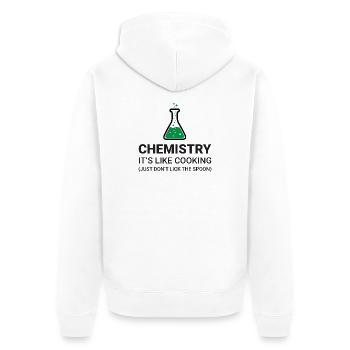La chimie, c’est comme la cuisine - Veste à capuche bio Premium Unisexe - blanc - Dos - Thijin (182cm)