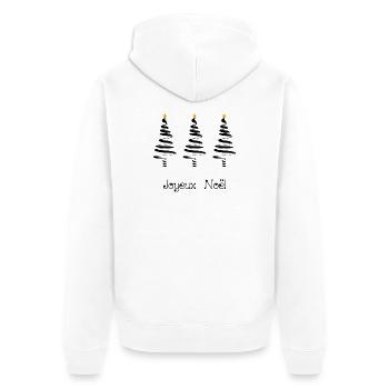 NOËL. ANNEE. ANNIVERSAIRE. RETRAITE. FÊTE DES PERE - Veste à capuche bio Premium Unisexe - blanc - Dos - Thijin (182cm)