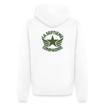 septième compagnie, 7ème compagnie, Chaudard - Veste à capuche bio Premium Unisexe - blanc - Dos - Thijin (182cm)