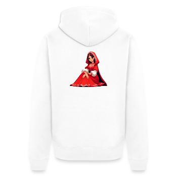 Ded Moroz Snegourotchka, Père Noël russe - Veste à capuche bio Premium Unisexe - blanc - Dos - Thijin (182cm)