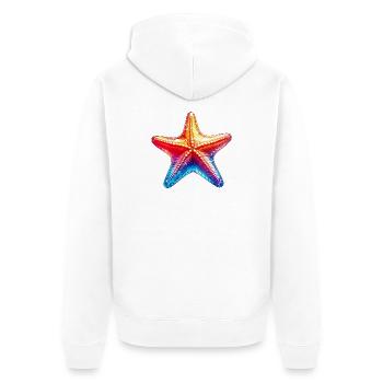 Seestern - Unisex Premium Bio Zip Hoodie - Weiß - Hinten - Thijin (182cm)