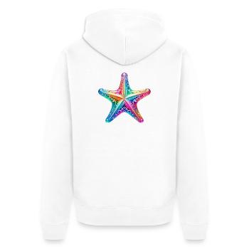 Seestern - Unisex Premium Bio Zip Hoodie - Weiß - Hinten - Thijin (182cm)