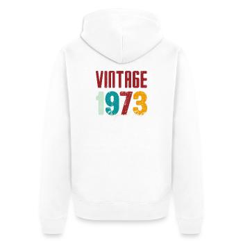 Jahrgang 1973 Originalteil - Unisex Premium Bio Zip Hoodie - Weiß - Hinten - Thijin (182cm)