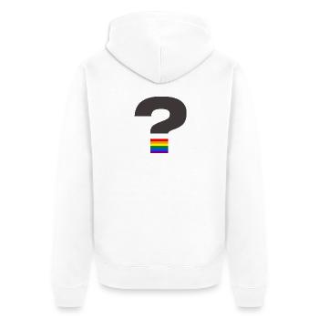 Pride-Fragezeichen-Grafik - Unisex Premium Bio Zip Hoodie - Weiß - Hinten - Thijin (182cm)