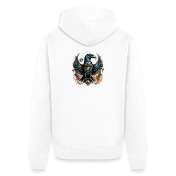 Horus, le dieu faucon. - Veste à capuche bio Premium Unisexe - blanc - Dos - Thijin (182cm)