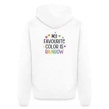 LGBT Pride Month - Meine Lieblingsfarbe ist Regenbogen - Unisex Premium Bio Zip Hoodie - Weiß - Hinten - Thijin (182cm)