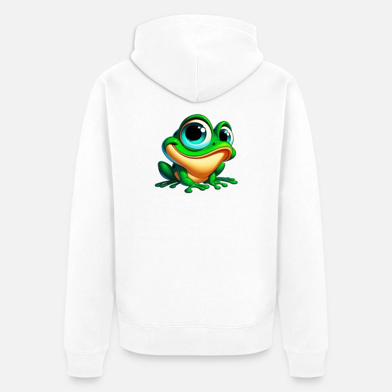 Grenouille - Veste à capuche bio Premium Unisexe - blanc