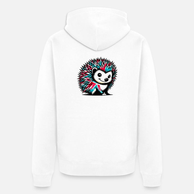 Hérisson - Veste à capuche bio Premium Unisexe - blanc