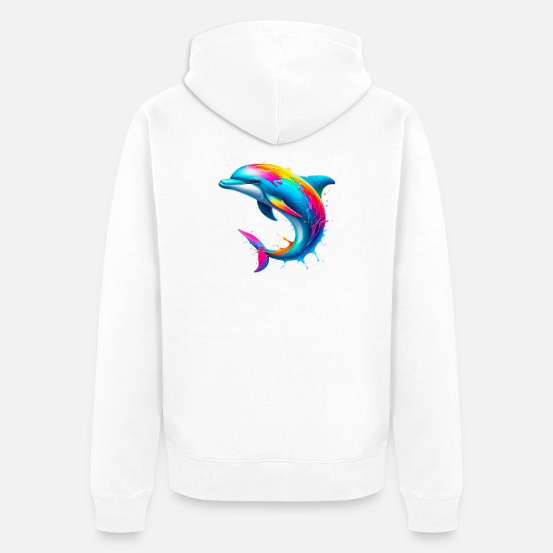 Dauphin - Veste à capuche bio Premium Unisexe - blanc
