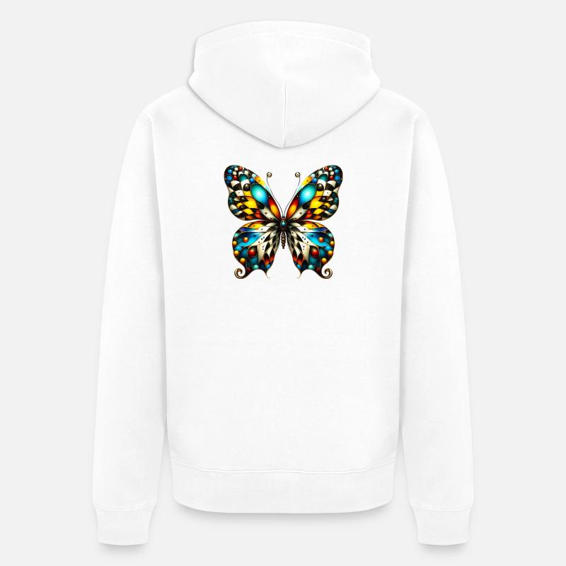 Papillon - Veste à capuche bio Premium Unisexe - blanc