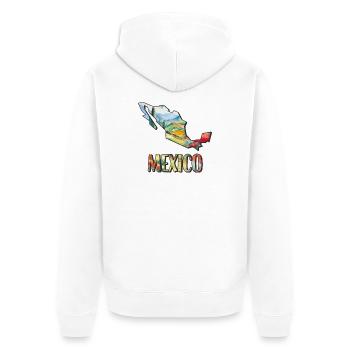 Carte à l’aquarelle du Mexique - Veste à capuche bio Premium Unisexe - blanc - Dos - Thijin (182cm)