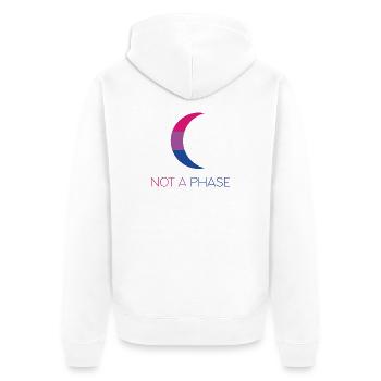 LGBTQ Pride Month - Keine Phase - Bisexuell - Unisex Premium Bio Zip Hoodie - Weiß - Hinten - Thijin (182cm)