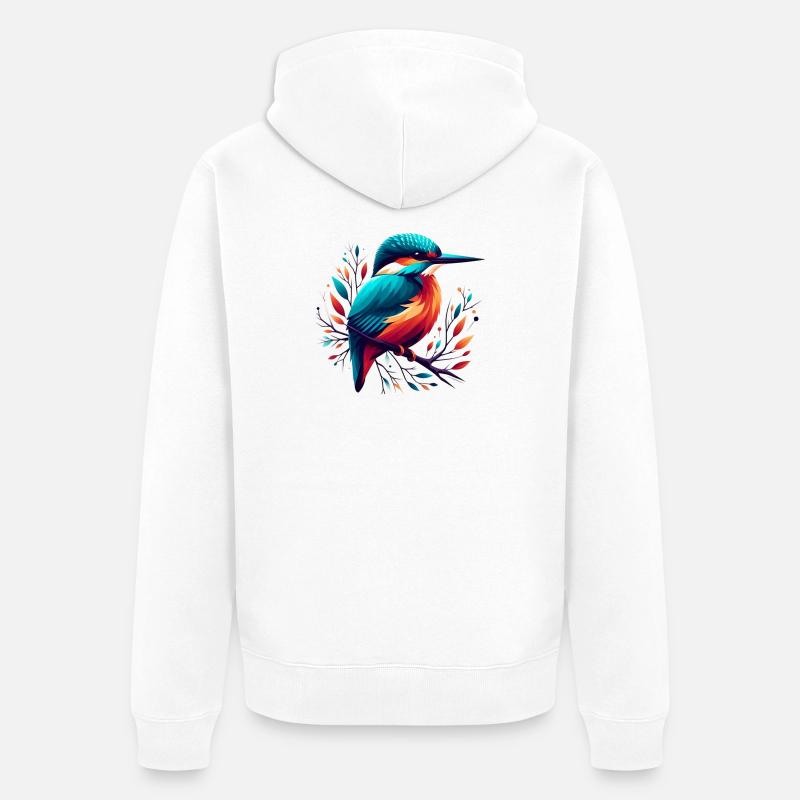 Eisvogel - Unisex Premium Bio Zip Hoodie - Weiß