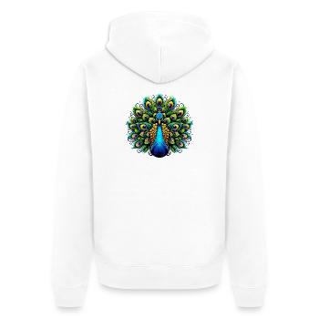 Paon - Veste à capuche bio Premium Unisexe - blanc - Dos - Thijin (182cm)