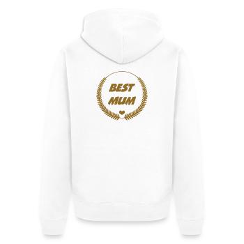 Beste Mama - Muttertag - Unisex Premium Bio Zip Hoodie - Weiß - Hinten - Thijin (182cm)