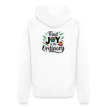 Trouver la joie dans l’ordinaire - Veste à capuche bio Premium Unisexe - blanc - Dos - Thijin (182cm)