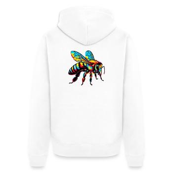 Bee - Unisex Premium Organic Zip Hoodie - white - Back - Thijin (182cm)
