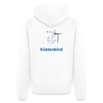 Küstenkind - Unisex Premium Bio Zip Hoodie - Weiß - Hinten - Thijin (182cm)