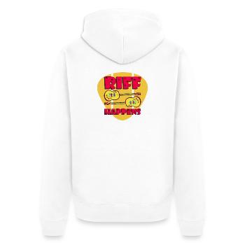 Riff Happens - Funny Comic-Style Guitars - Unisex Premium Organic Zip Hoodie - white - Back - Thijin (182cm)