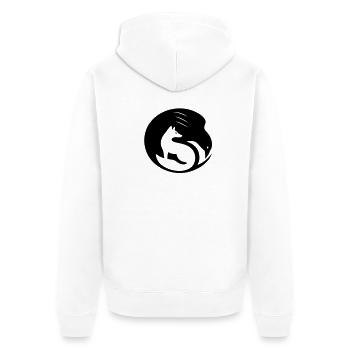 Yin Yang Symbol – Balance & Harmony - Unisex Premium Organic Zip Hoodie - white - Back - Thijin (182cm)