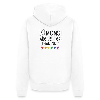 Mois de la fierté LGBTQ - Deux mamans valent mieux qu’une - Veste à capuche bio Premium Unisexe - blanc - Dos - Thijin (182cm)