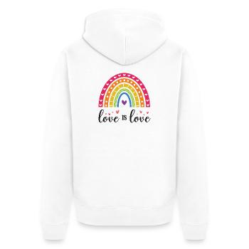 LGBT Pride Month - Liebe ist Liebe - Unisex Premium Bio Zip Hoodie - Weiß - Hinten - Thijin (182cm)