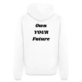 Appropriez votre avenir - Conception de citation inspirante - Veste à capuche bio Premium Unisexe - blanc - Dos - Thijin (182cm)