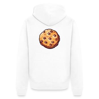 Pixel Cookie Pixel Cookie Retro Art - Unisex Premium Organic Zip Hoodie - white - Back - Thijin (182cm)
